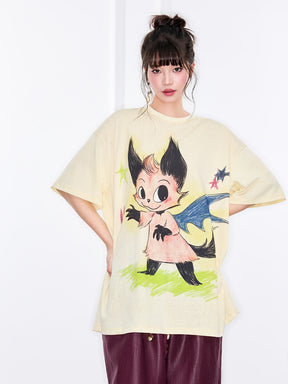 MUKZIN "Ode to the New Summer"Cartoon - printed short - sleeved shirt