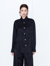 MUKZIN“Capsule Collection”New Chinese Style Light Pink/Black Jacquard Loose Shirt