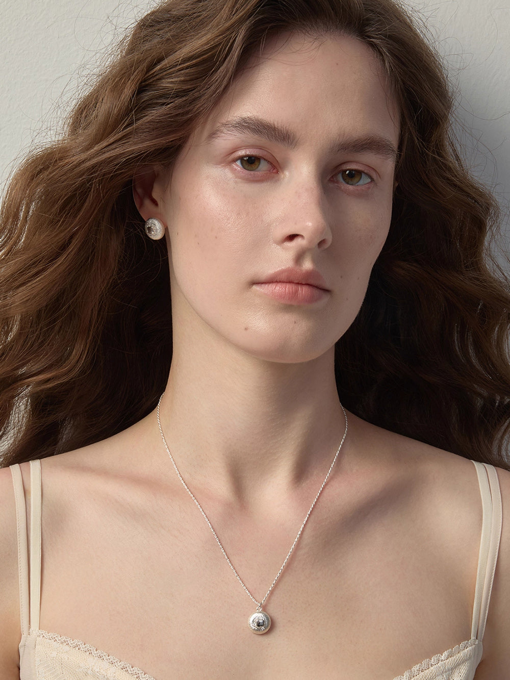 MUKTANK×SUN HUNTER Round Brushed Stud Earrings