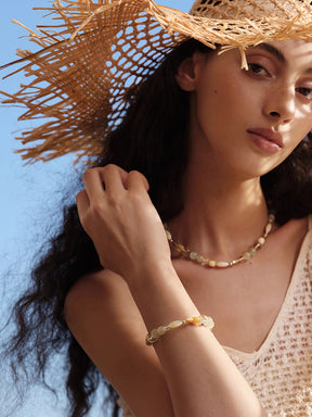 MUKTANK×SUN HUNTER“Fleeting Light”Soft Glow Cushion Crystal Bracelet