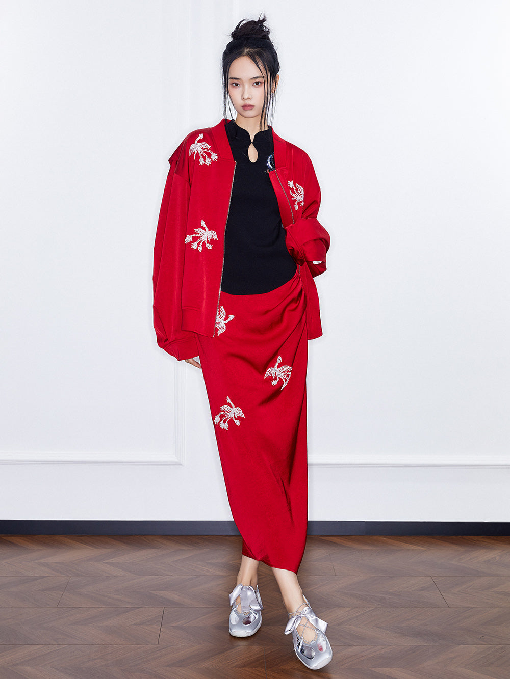 MUKZIN Spring Prelude "Zebra Finch" Chinese-style Baseball Jacket with a Sense of Design