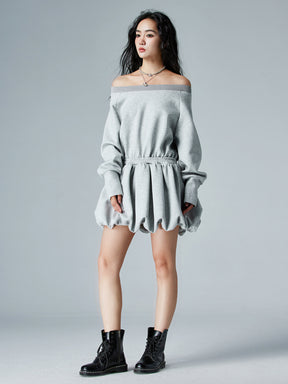 MUKTANK × CUUDICLAB Fake Two-piece Sweatshirt Dress