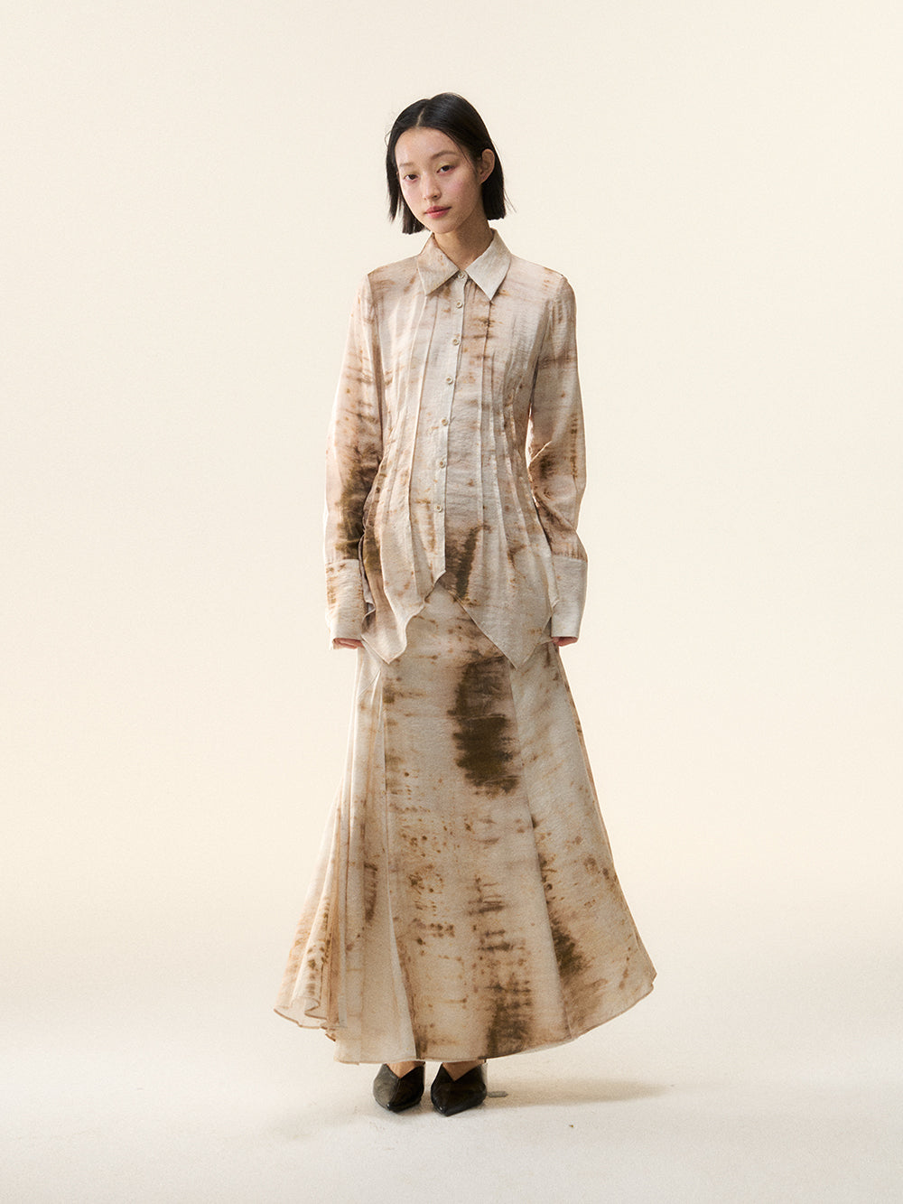 MUKTANK×LOUMUTAKU Top of Khaki Tie-dye Suit