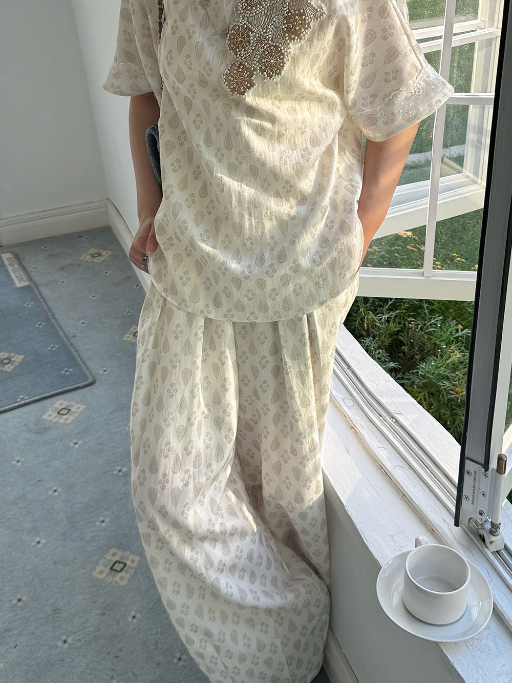 MUKZIN×Capsule Collection New Chinese-style intangible cultural heritage embroidery casual linen pant