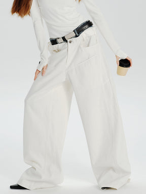 MUKTANK×MODULER Waist-Paneled Heavy-Duty Oversized Jeans