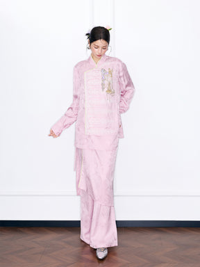 MUKZIN“Night Ballad of Chang'an”Warm color palette Embroidered Chinese-style Jacket | Tang Dynasty Inspired Cheongsam Top