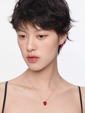 MUKTANK×SUN HUNTER Velvet Heart Plain Chain Necklace