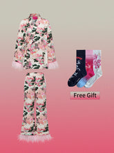 MUKZIN New Pajama Set Retro Style Print Comfortable+Socks