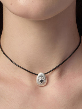 MUKTANK×SUN HUNTER Oval Brushed Adjustable Slider Necklace