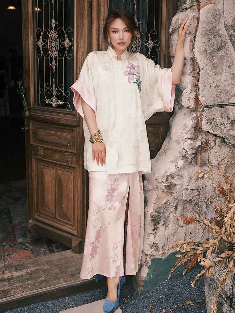 MUKZIN“Capsule Collection”Oriental Qipao - Style Brocade Top