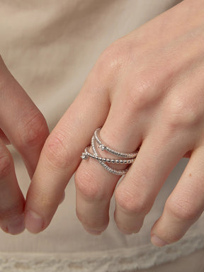 MUKTANK×SUN HUNTER Triple-Layer Wire-Wrapped Ring - S925 Silver