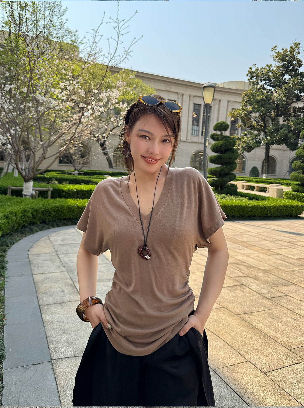 MUKZIN“Capsule Collection”Slimming elegant T-shirt