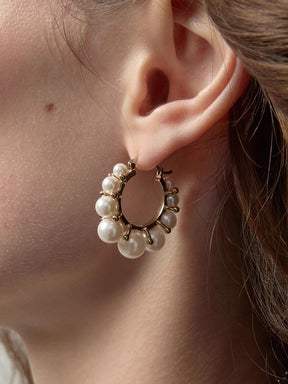 MUKTANK×SUN HUNTER Vintage Gradient Faux Pearl Earrings