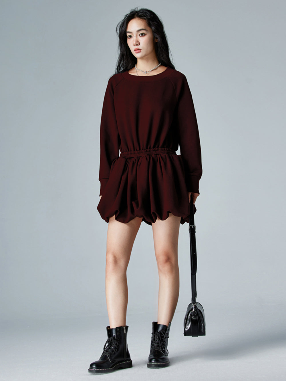 MUKTANK × CUUDICLAB Fake Two-piece Sweatshirt Dress