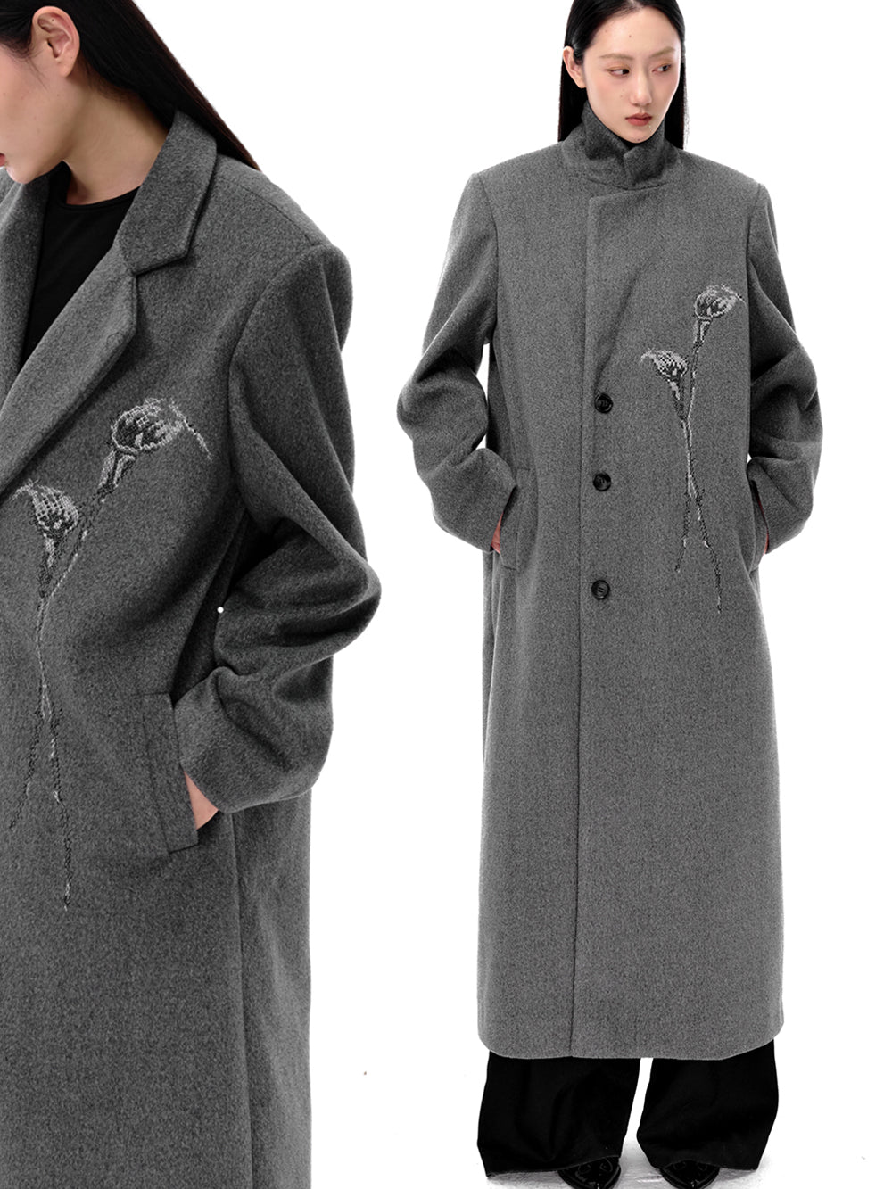 MUKTANK×LOUMUTAKU Calla Lily Patterned Overcoat