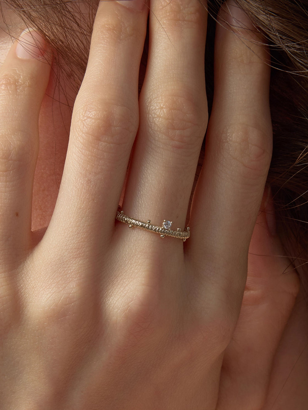 MUKTANK×SUN HUNTER Wire-Wrapped Beaded Ring - S925 Silver