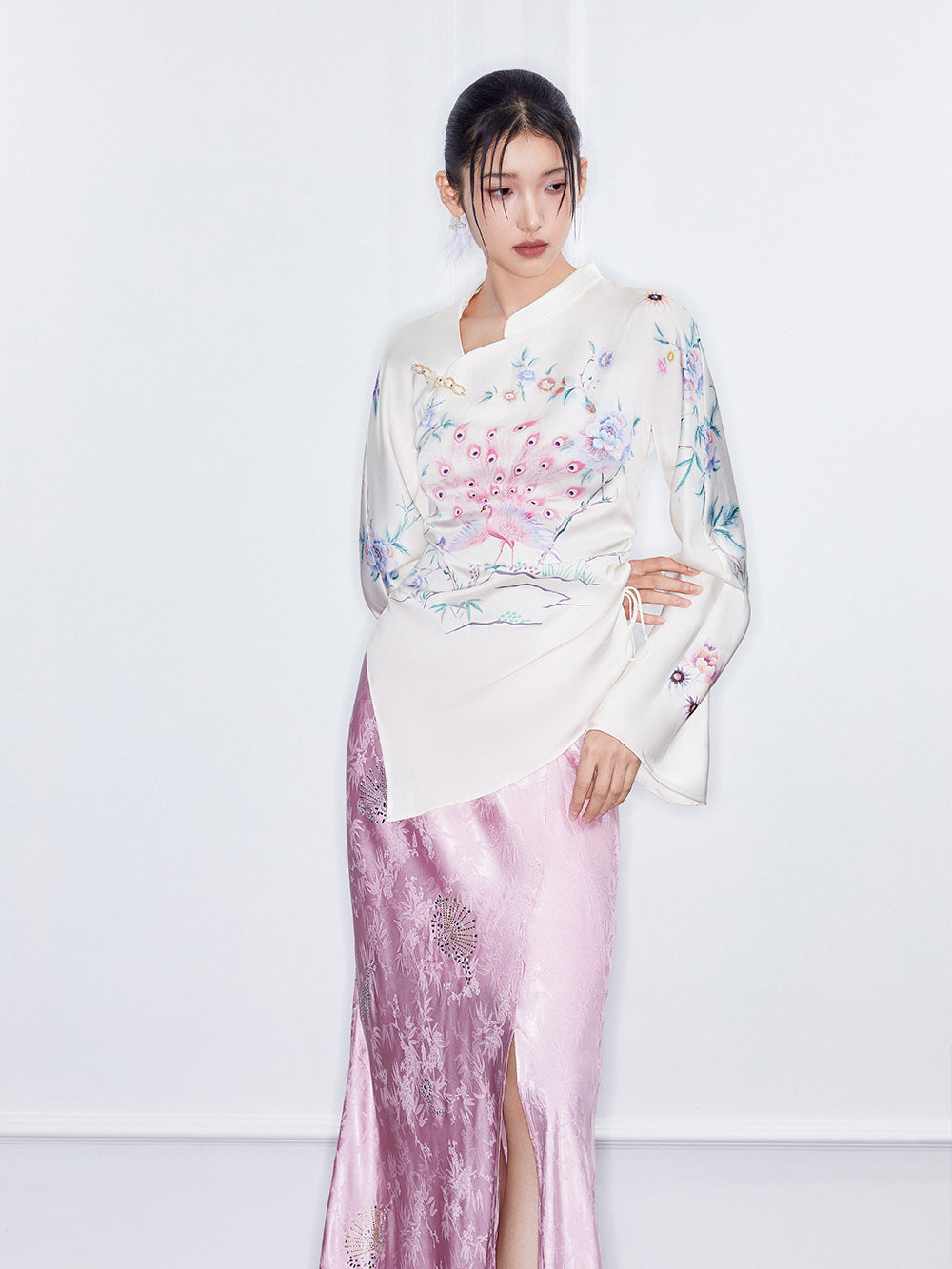 MUKZIN Spring Prelude"Immortal Maiden" Irregular Cheongsam Collar Small Top Shirt