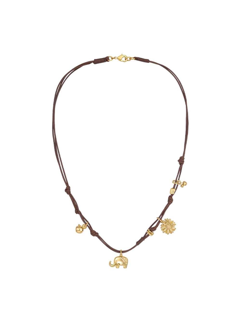MUKTANK¡ÁSUN HUNTER Braided Necklace with Gerbera and Little Elephant Design