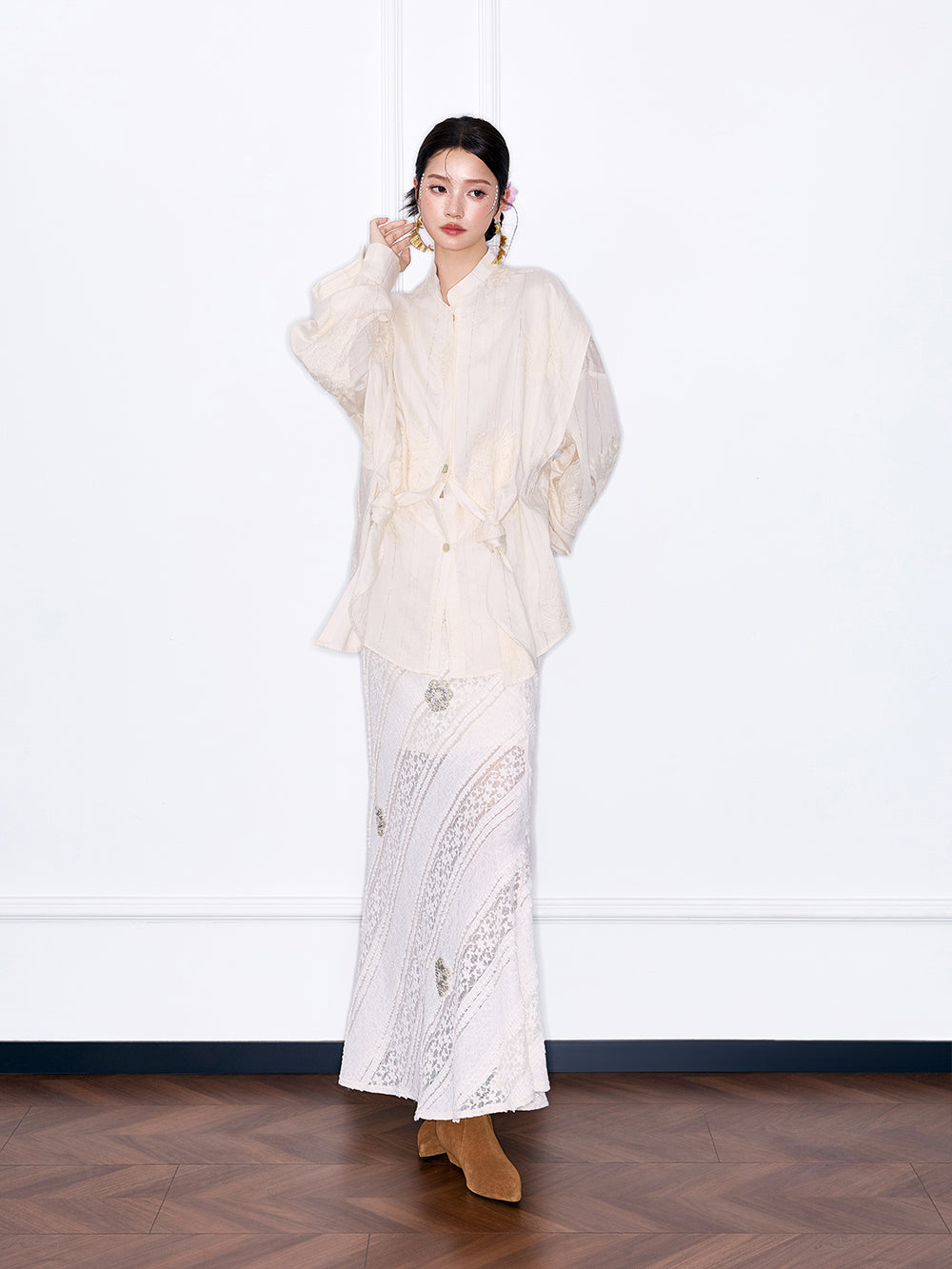 MUKZIN“Night Ballad of Chang'an”Women's New Chinese Style Embroidered Loose Shirt - Hot Selling Stand Collar Blouse