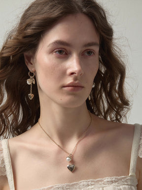 MUKTANK×SUN HUNTER Carved Heart Pearl Necklace