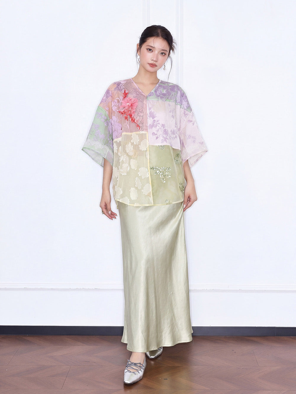 MUKZIN×"Capsule Collection" Modern Chinese Patchwork Short Sleeve Top