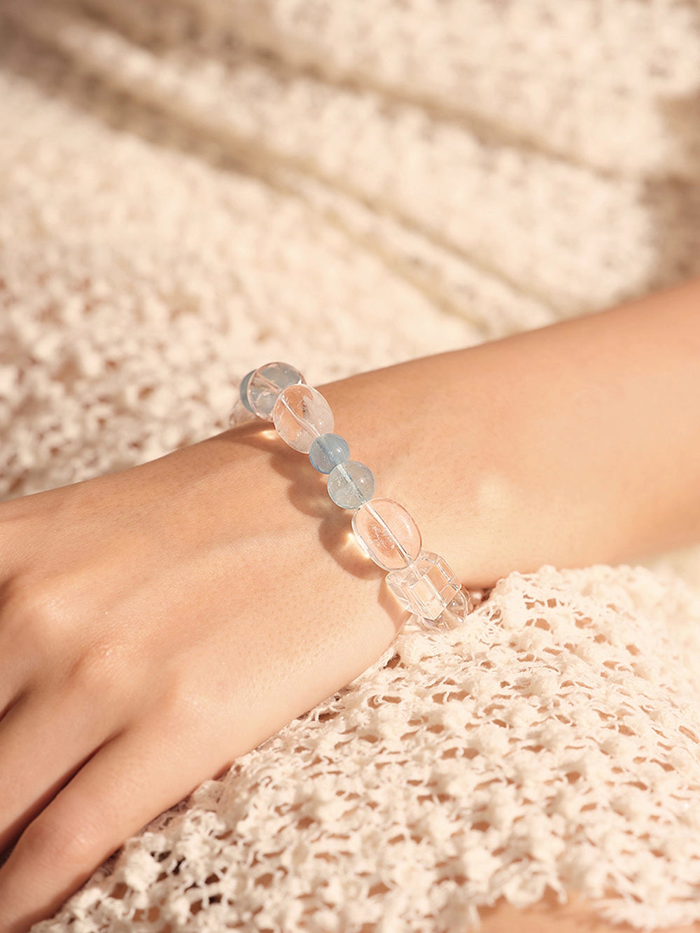 MUKTANK×SUN HUNTER“Fleeting Light”Aquamarine Crystal Bracelet