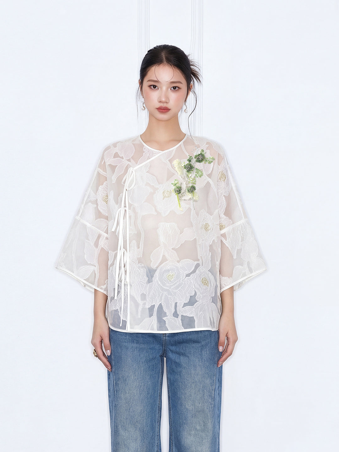 MUKZIN "Capsule Collection" New Chinese Style Embroidered Changyi Mulberry Silk Shirt