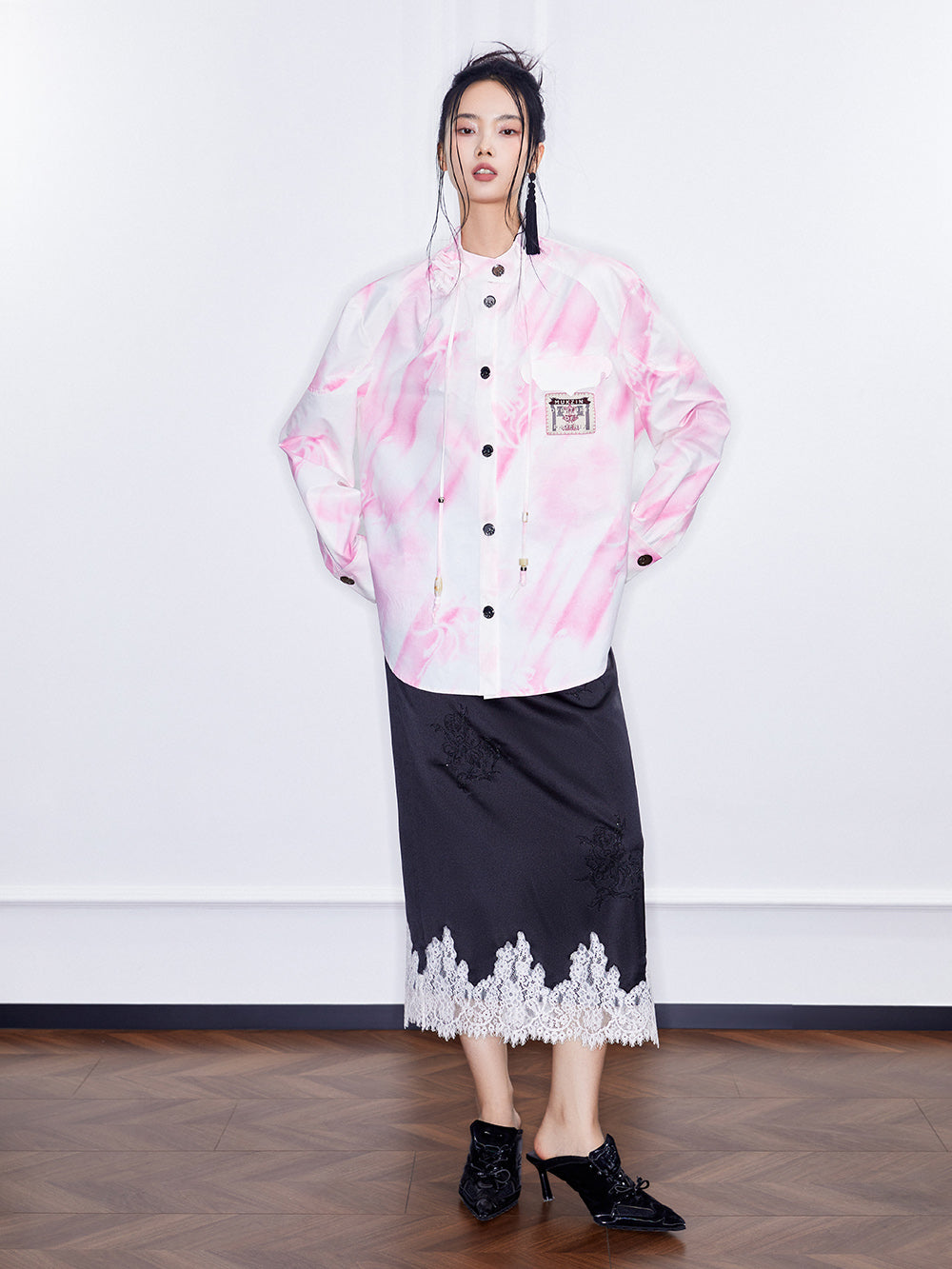 MUKZIN  SpringPrelude "Peerless" New Chinese - style Color - Blended Patterned Shirt