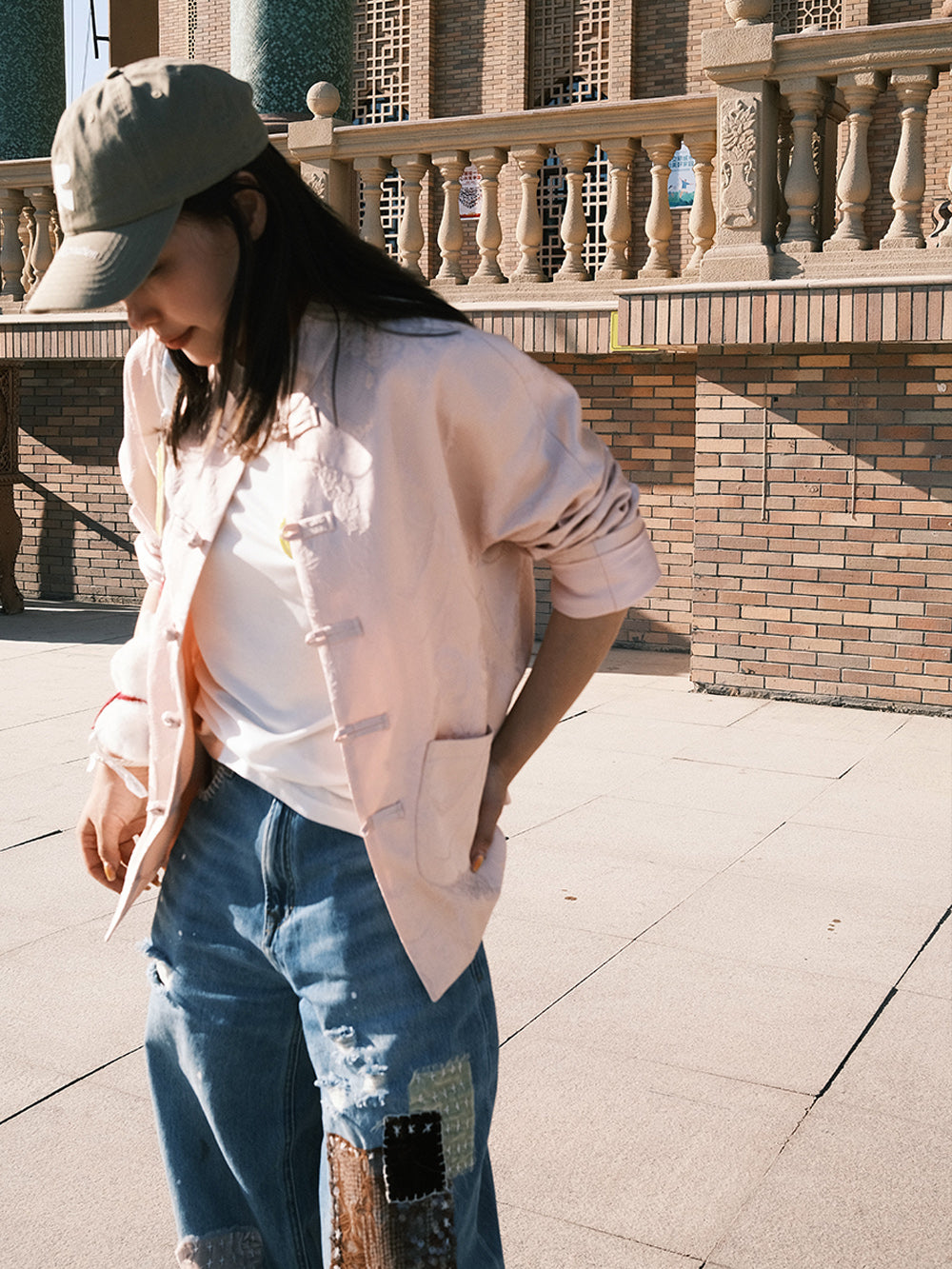 MUKZIN“Capsule Collection”Pink Jacquard Pear-Shaped Embroidery Chinese-Style Outerwear