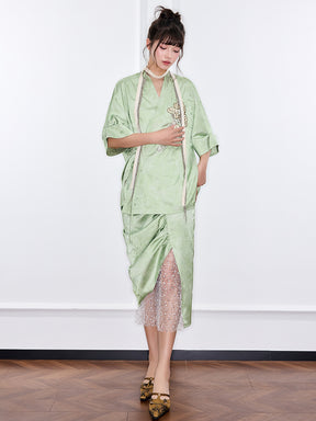 MUKZIN“Capsule Collection”New Chinese Style Tang-style Half Skirt Dyed with Plant Dyes