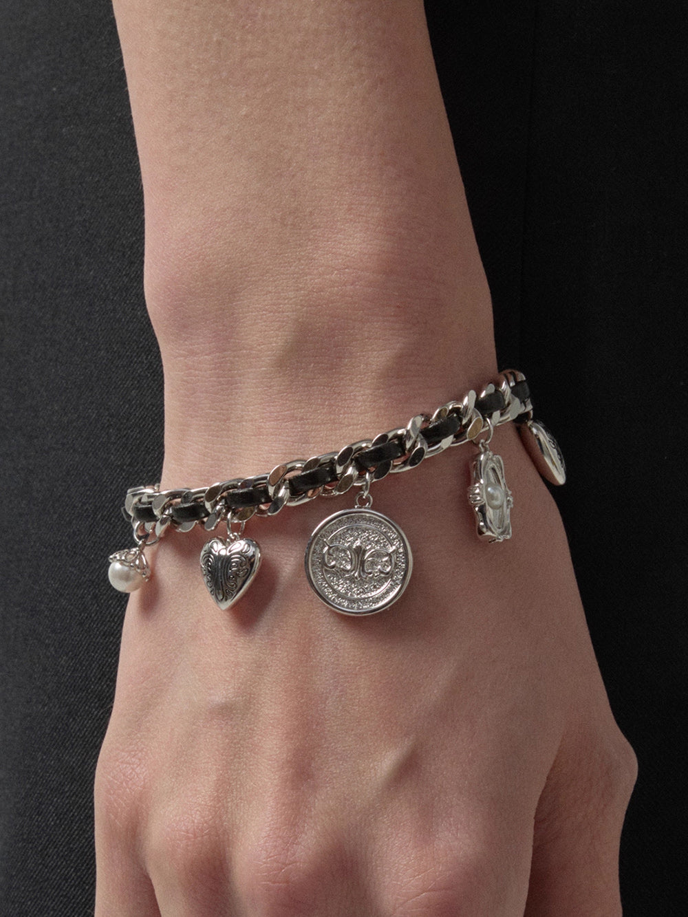 MUKTANK×SUN HUNTER Iris Coin PU Braided Rope Bracelet