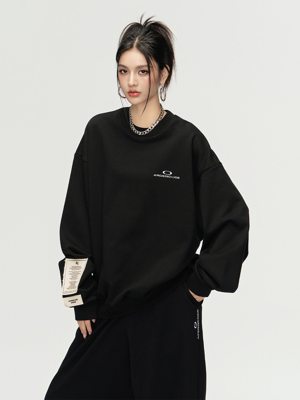 MUKTANK × ARDENCODE Loose Crew Neck Long-sleeved Sweatshirt