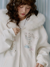 MUKTANK×LOUMUTAKU Angel Rabbit Terry Cloth Cardigan Sweatshirt