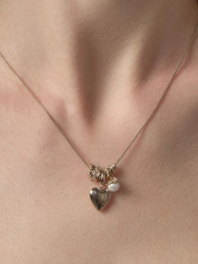 MUKTANK×SUN HUNTER Carved Broken Heart Pendant Necklace