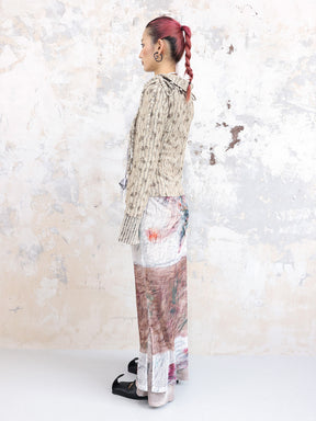 MUKTANK × COOLOTHES Lace-up Slim-fit Knitted Cardigan