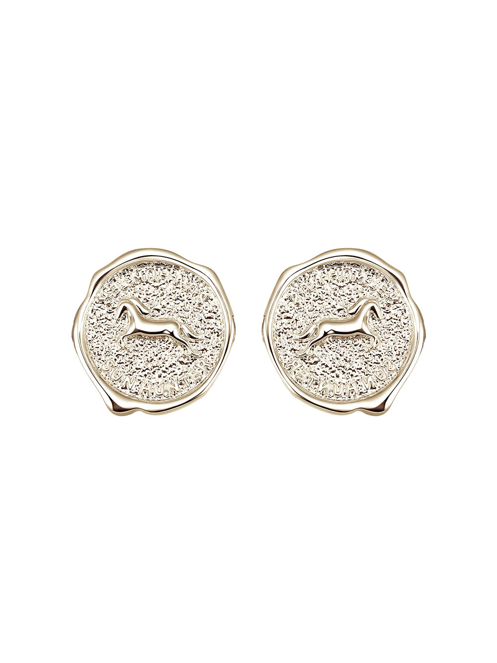 MUKTANK×SUN HUNTER Pegasus Coin Stud Earrings