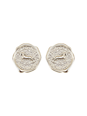 MUKTANK×SUN HUNTER Pegasus Coin Stud Earrings