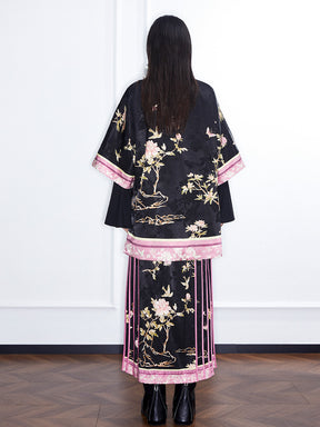 MUKZIN  Linglong “Abundant Flowers”New Chinese Style Dark Cloak.