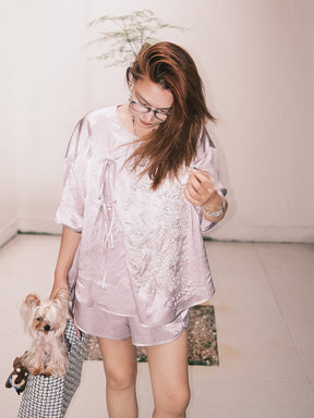 MUKZIN“Capsule Collection”Traditional Chinese Embroidered Set Shorts