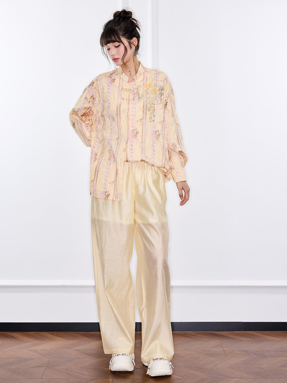 MUKZIN“Capsule Collection”Loose and Retro Yellow Shirt