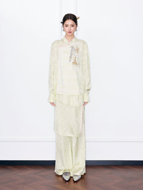 MUKZIN“Night Ballad of Chang'an”Wrap Layered Wide-Leg Pants | Tang Dynasty Inspired Satin Trousers (Copy)