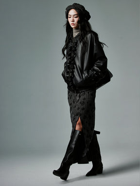 MUKTANK × CUUDICLAB Leather Jacket with Flounce Edges