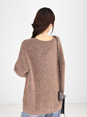 MUKZIN“Realm of Ethereal Mist”Loose Brown Sweater with Sequin Decoration