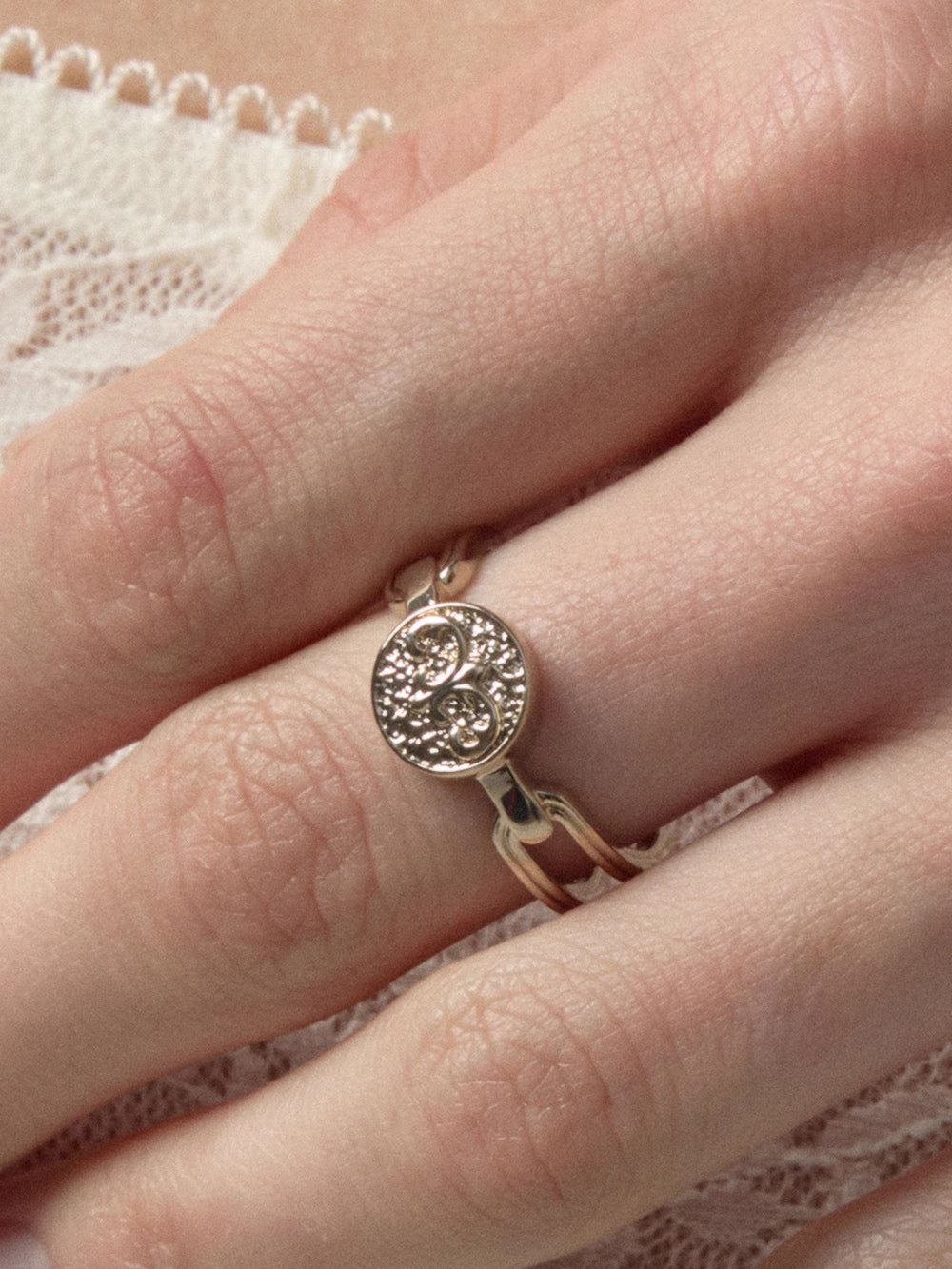MUKTANK×SUN HUNTER Vintage Embossed Coin Ring