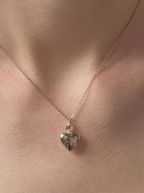 MUKTANK×SUN HUNTER Iris Carved Heart Plain Chain Necklace