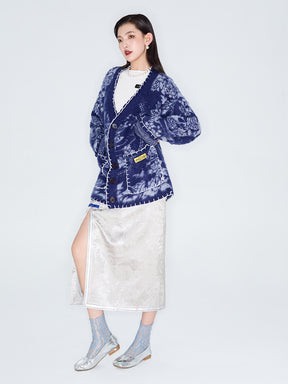 MUKZIN Linglong "Mandarin Duck" New Chinese-style Wool Oversized Cardigan