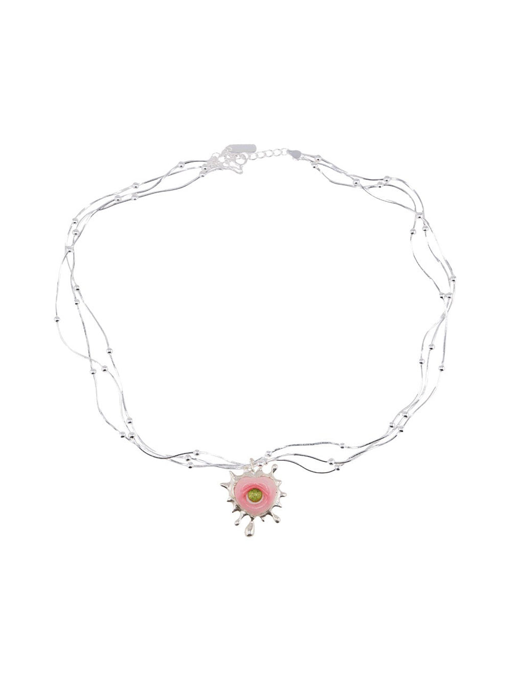 MUKTANK X QUANDO Pink Monster Sterling Silver Necklace