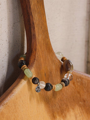 MUKTANK×SUN HUNTER“Fleeting Light”Green Grape Obsidian Bracelet
