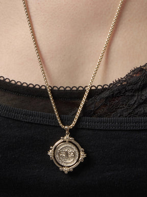 MUKTANK×SUN HUNTER Double-sided Reversible Coin Necklace