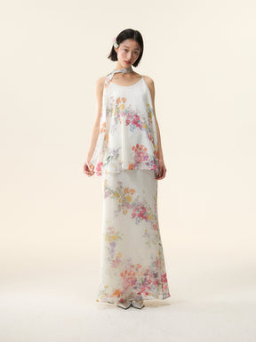 MUKTANK×LOUMUTAKU Top of the Light-colored Flower Cluster Suit